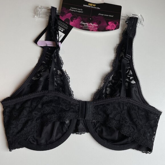 Maidenform Modern Beauty Lace Demi Bra Unlined Womens 34D Black DM9600 NEW - Picture 6 of 8